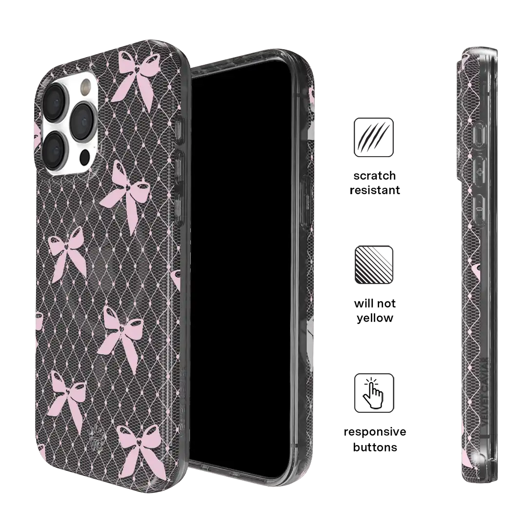 Lacy Pink Bows iPhone Case