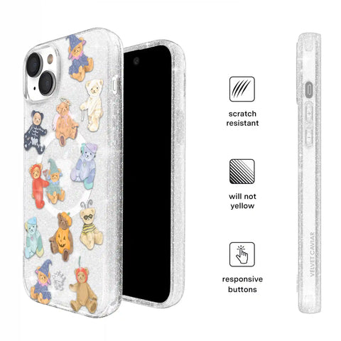 Teddy Scare Glitter iPhone Case