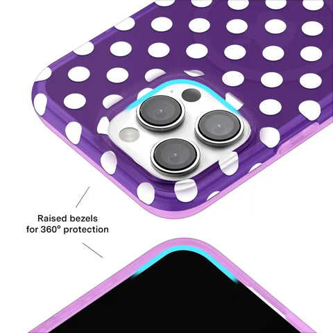 Violet Glow Polka Dot iPhone Case