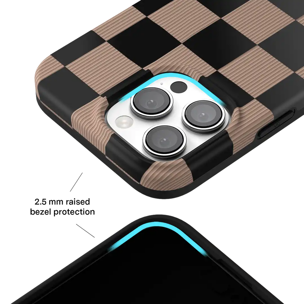 Mocha Vibe Checkered iPhone Case