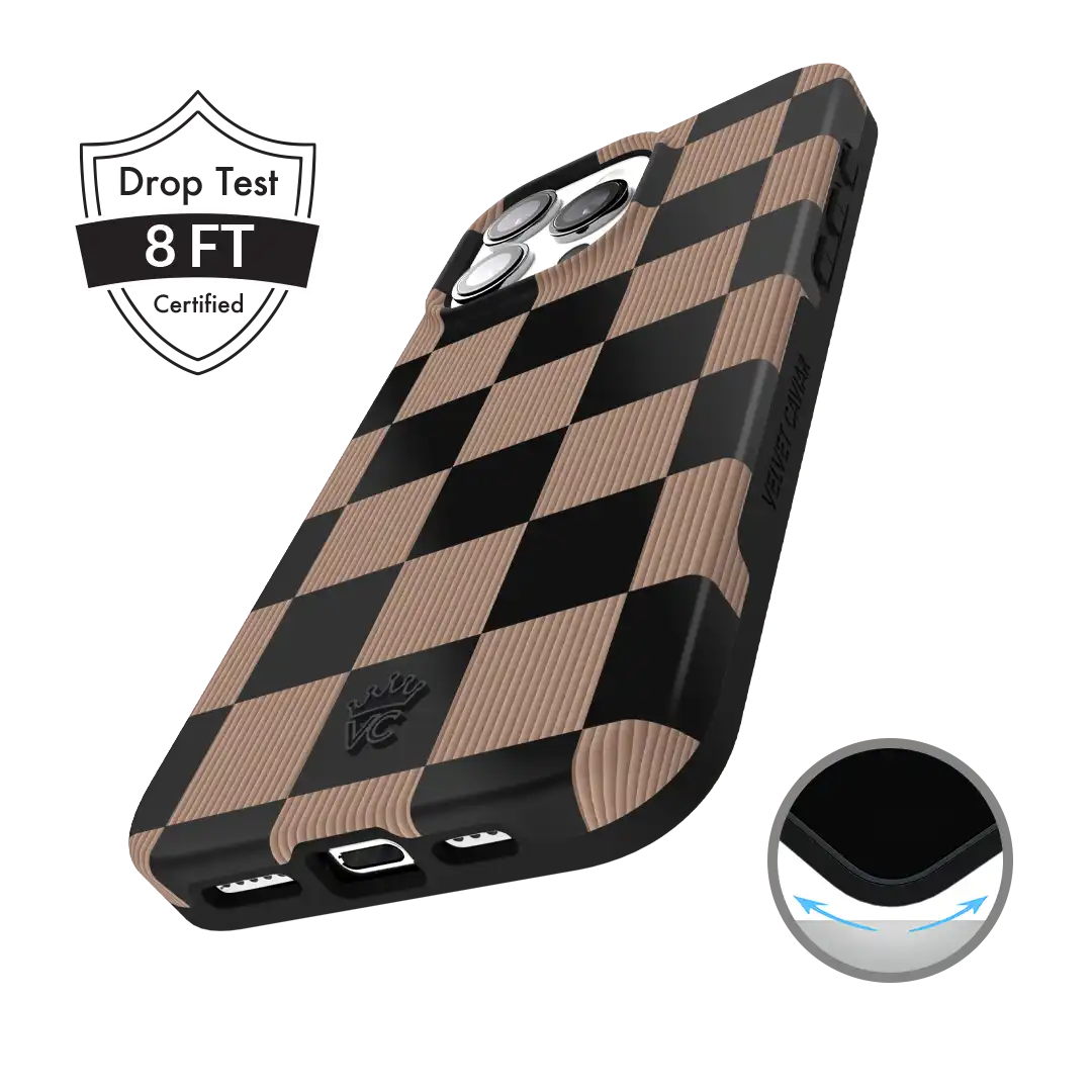 Mocha Vibe Checkered iPhone Case
