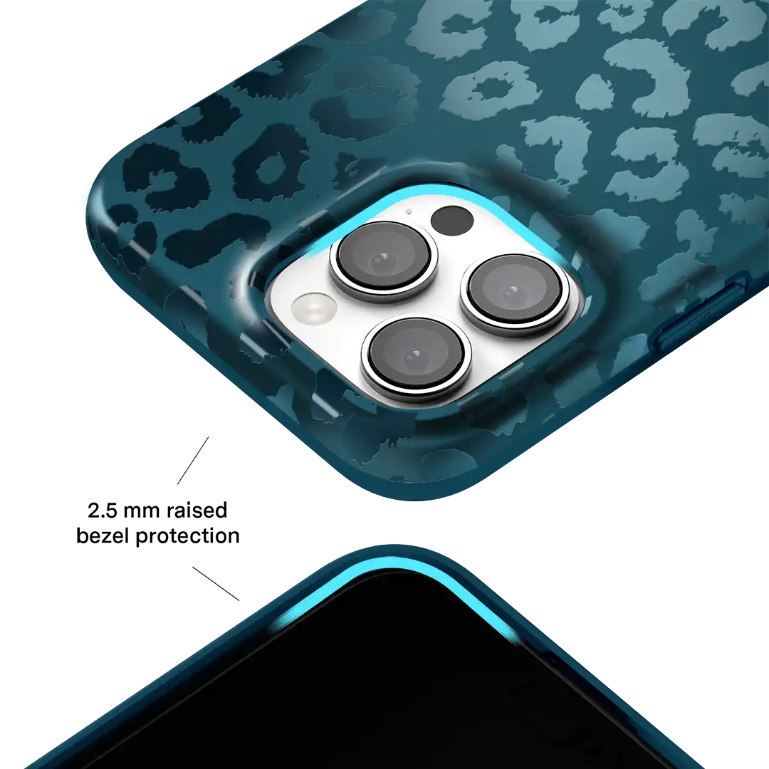 Metallic Navy Leopard iPhone Case
