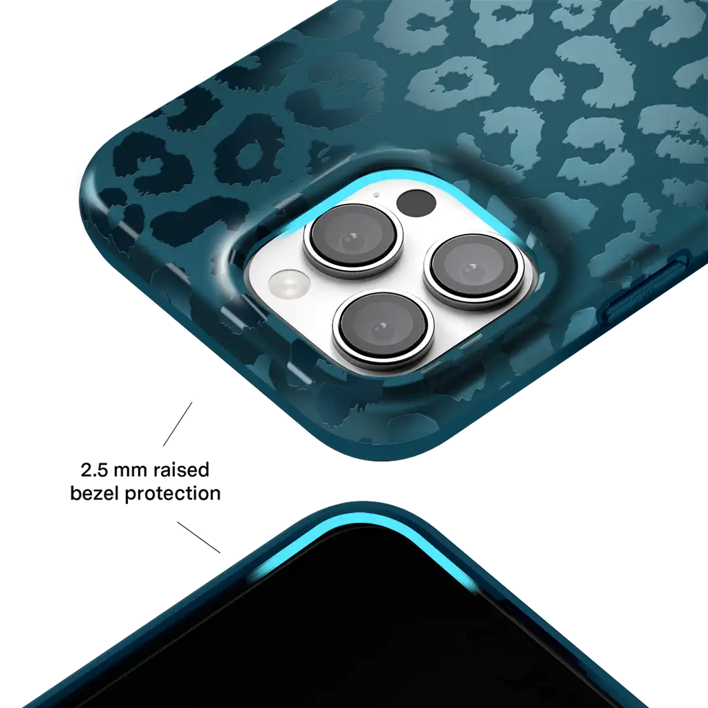 Metallic Navy Leopard iPhone Case