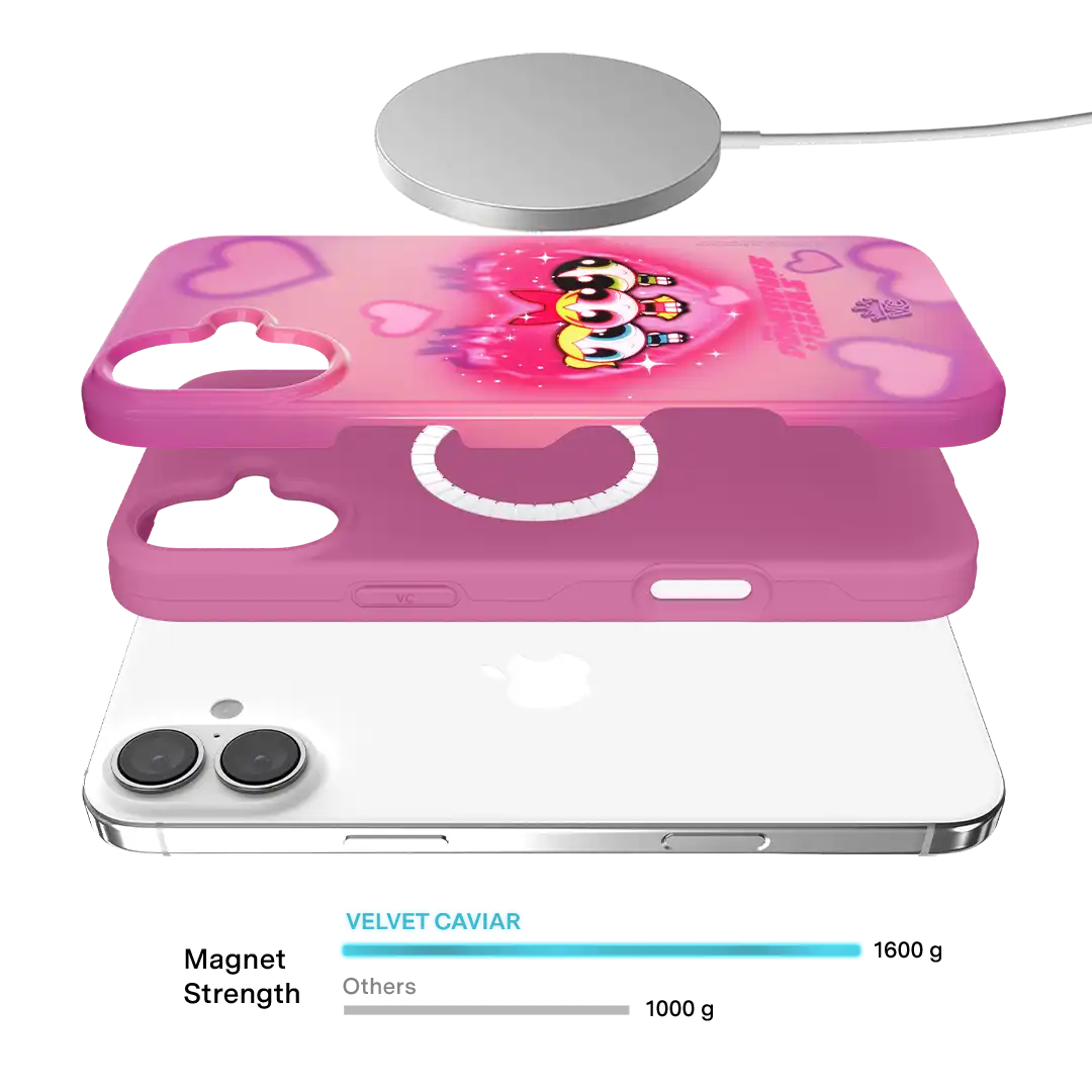 The Powerpuff Girls Airbrush Hearts iPhone Case