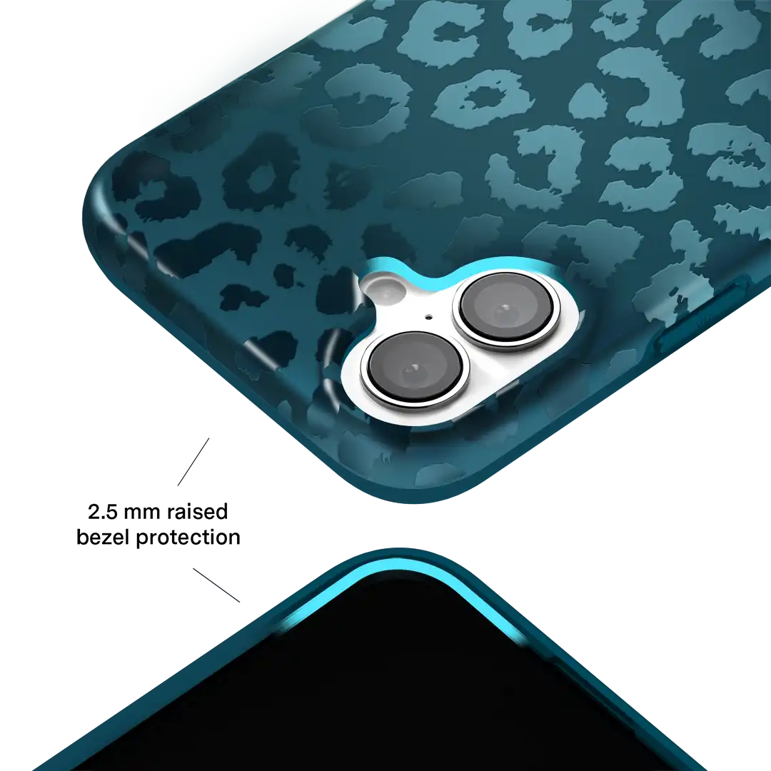 Metallic Navy Leopard iPhone Case