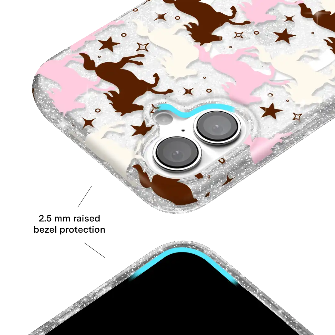 Pink Pony Glitter iPhone Case