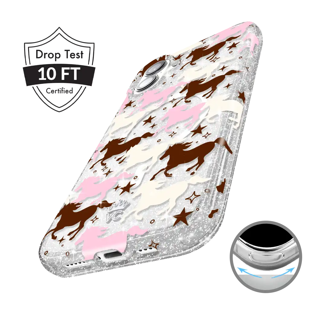 Pink Pony Glitter iPhone Case
