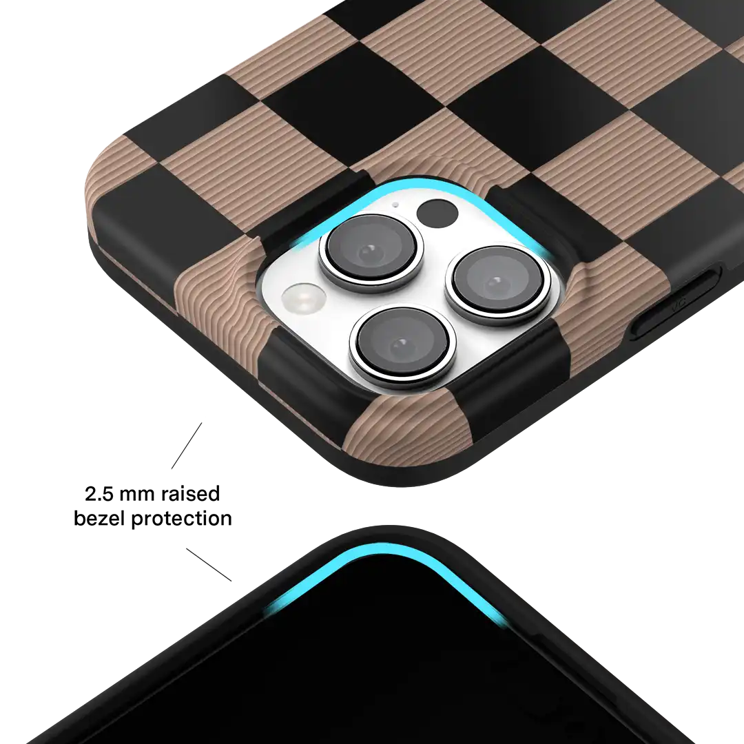 Mocha Vibe Checkered iPhone Case