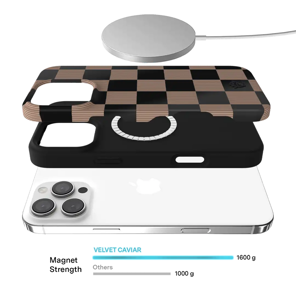 Mocha Vibe Checkered iPhone Case