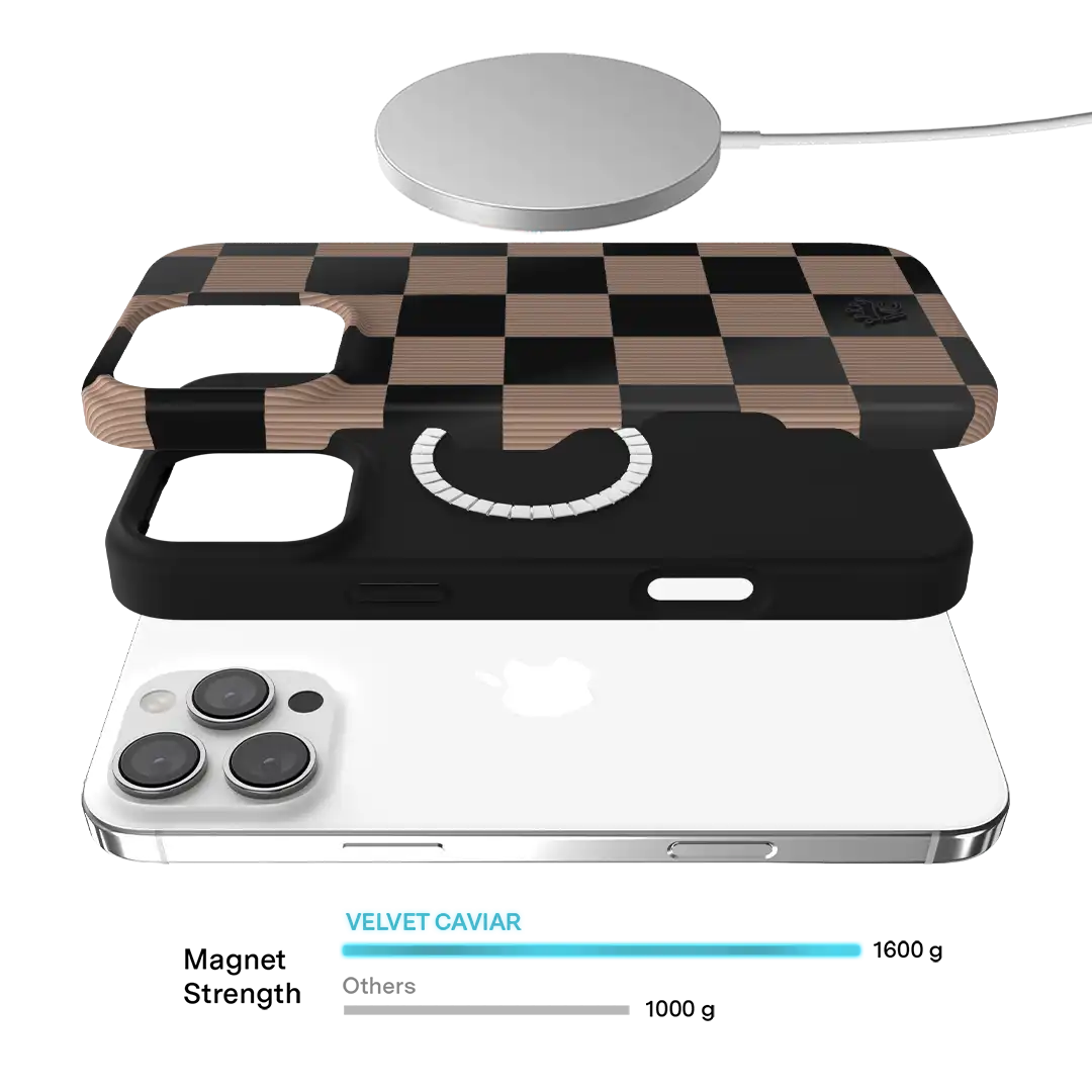 Mocha Vibe Checkered iPhone Case