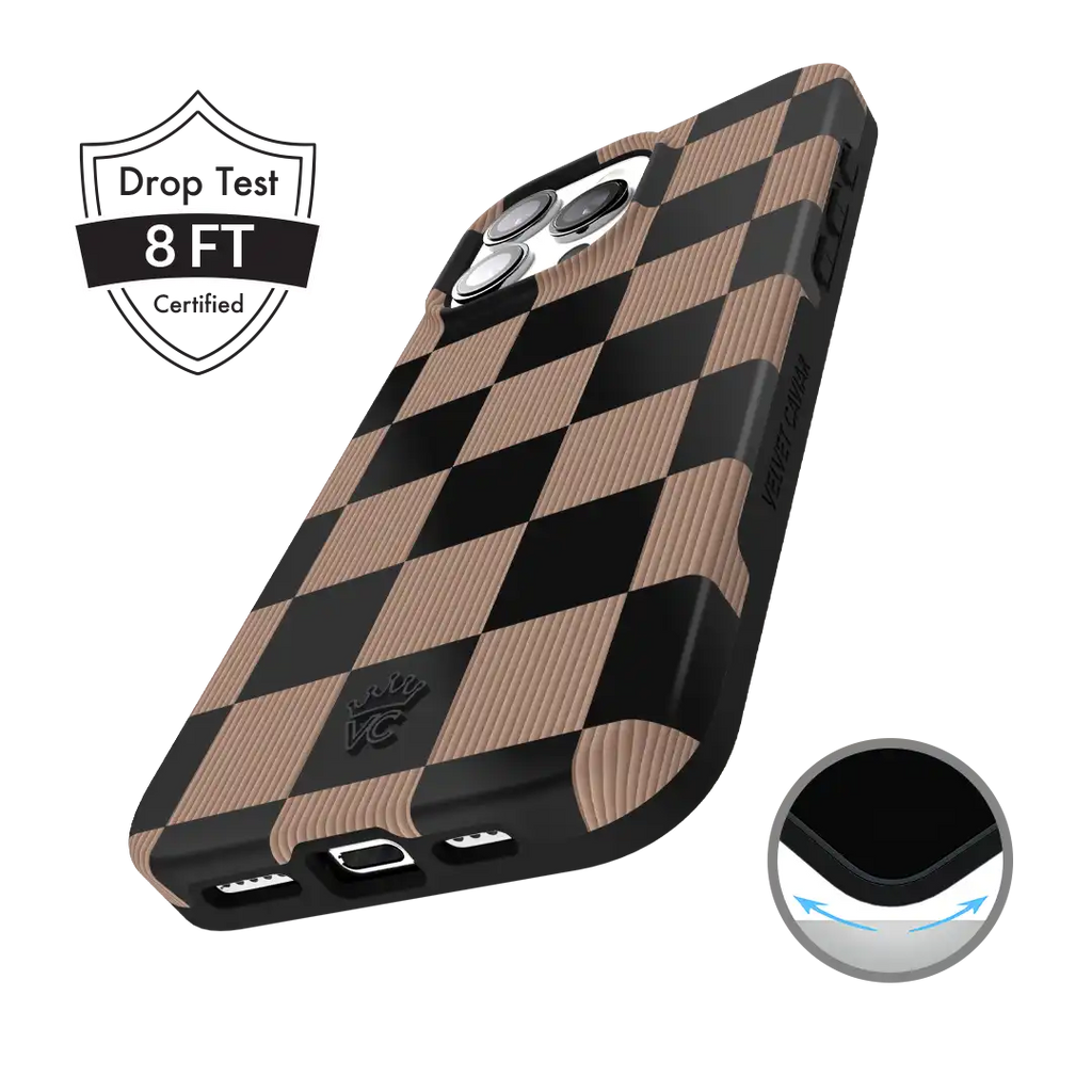 Mocha Vibe Checkered iPhone Case
