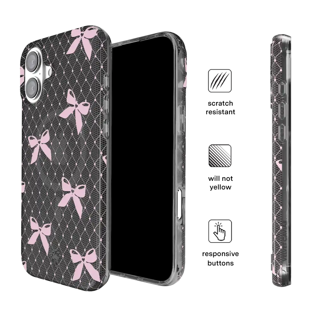 Lacy Pink Bows iPhone Case