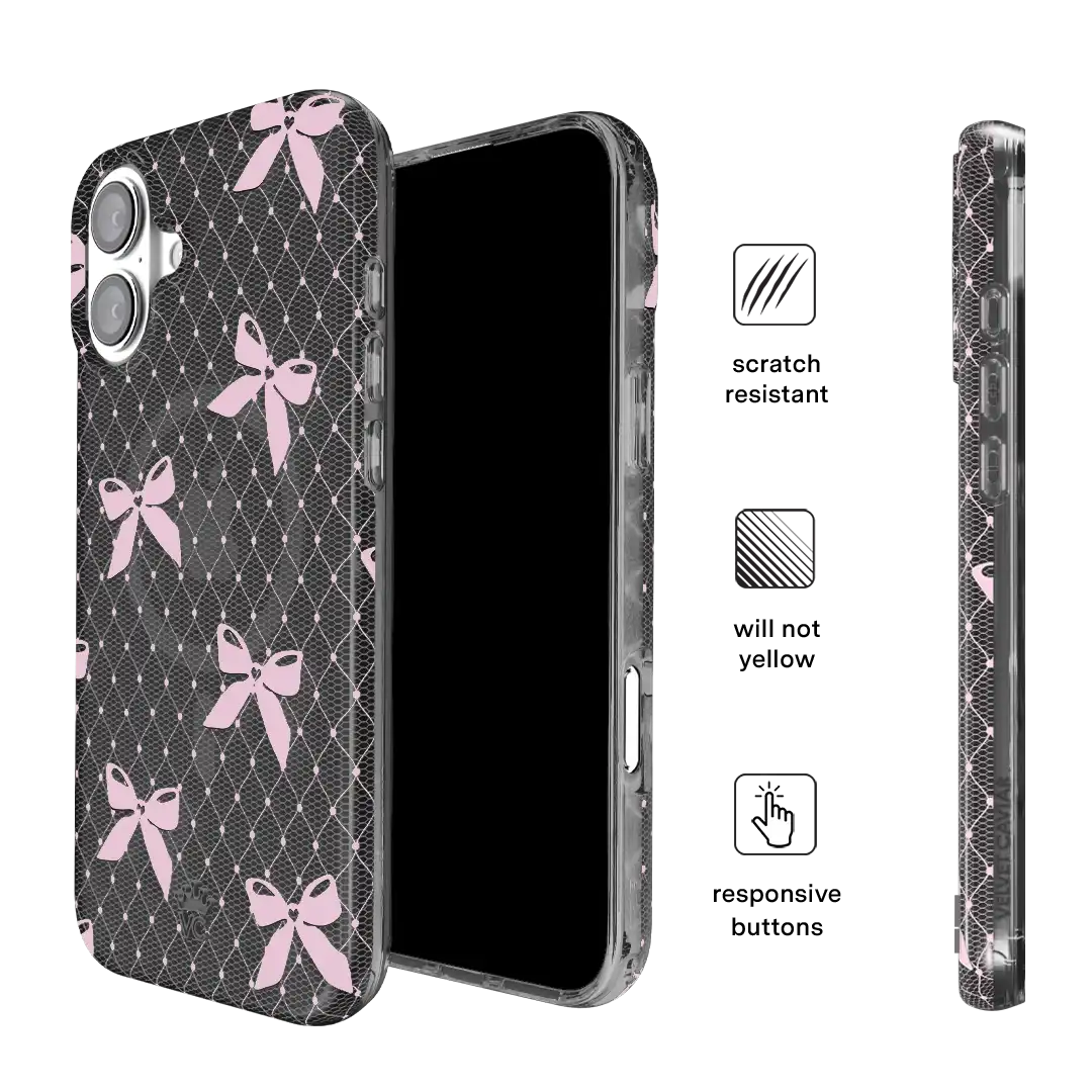 Lacy Pink Bows iPhone Case