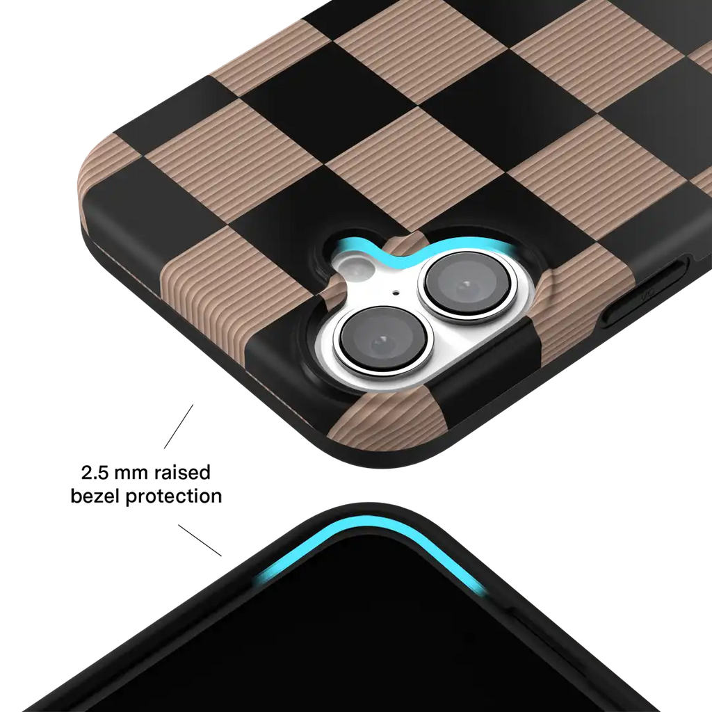 Mocha Vibe Checkered iPhone Case