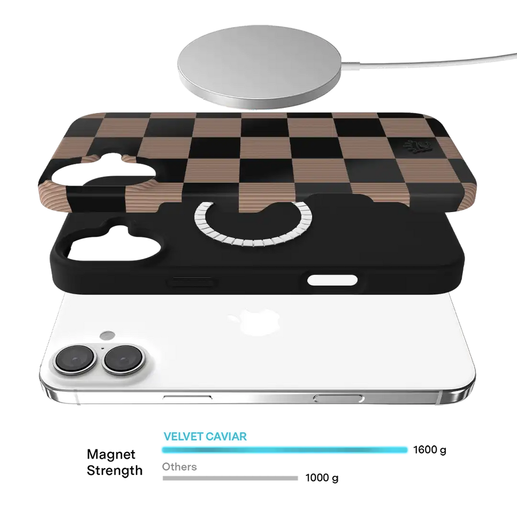 Mocha Vibe Checkered iPhone Case