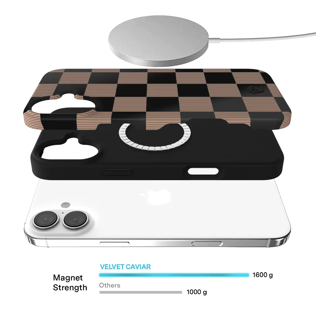 Mocha Vibe Checkered iPhone Case