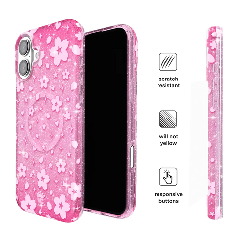 Cherry Blossom Glitter iPhone Case