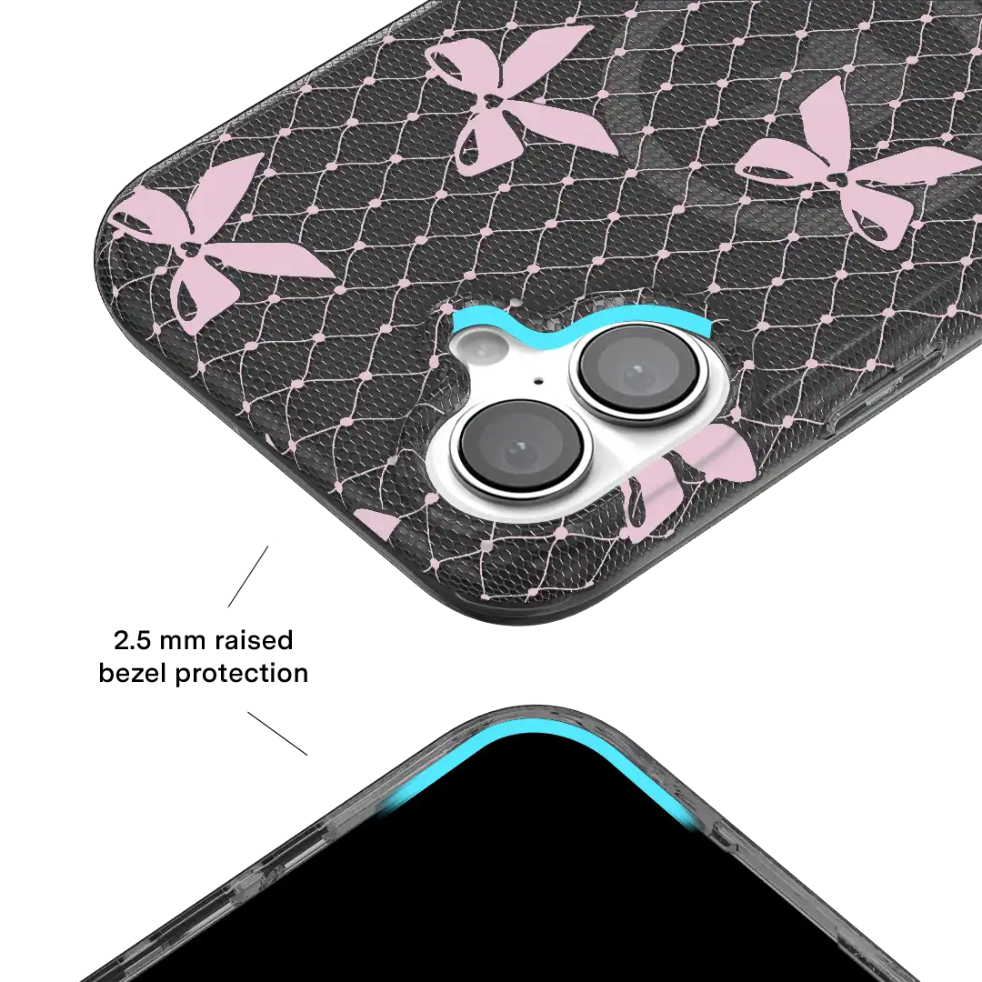 Lacy Pink Bows iPhone Case