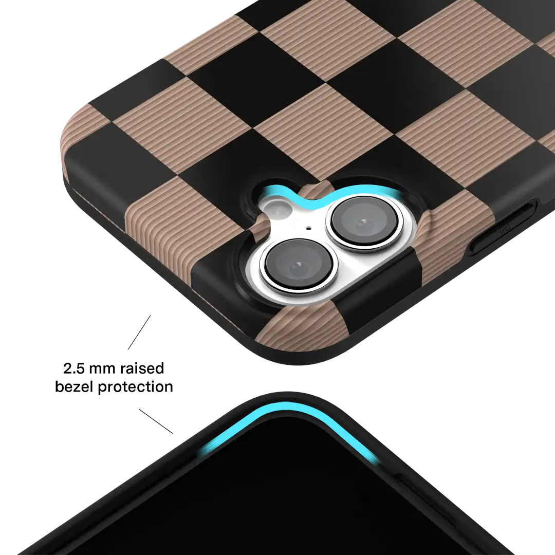 Mocha Vibe Checkered iPhone Case