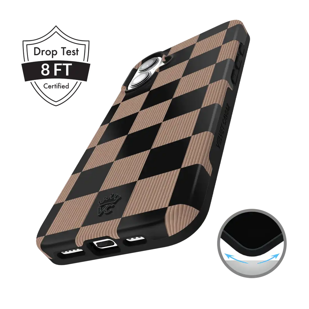 Mocha Vibe Checkered iPhone Case