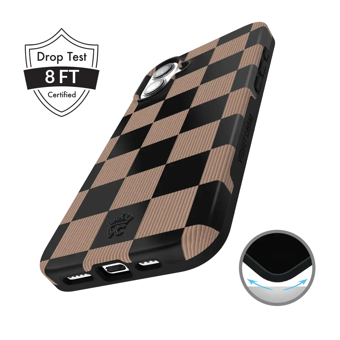 Mocha Vibe Checkered iPhone Case