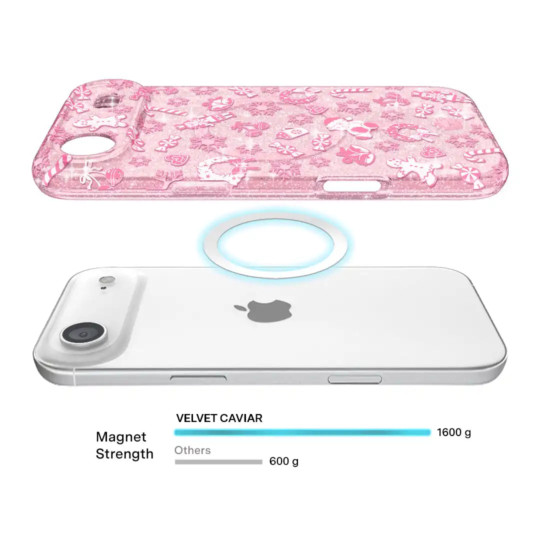 Pink Christmas Glitter iPhone Case