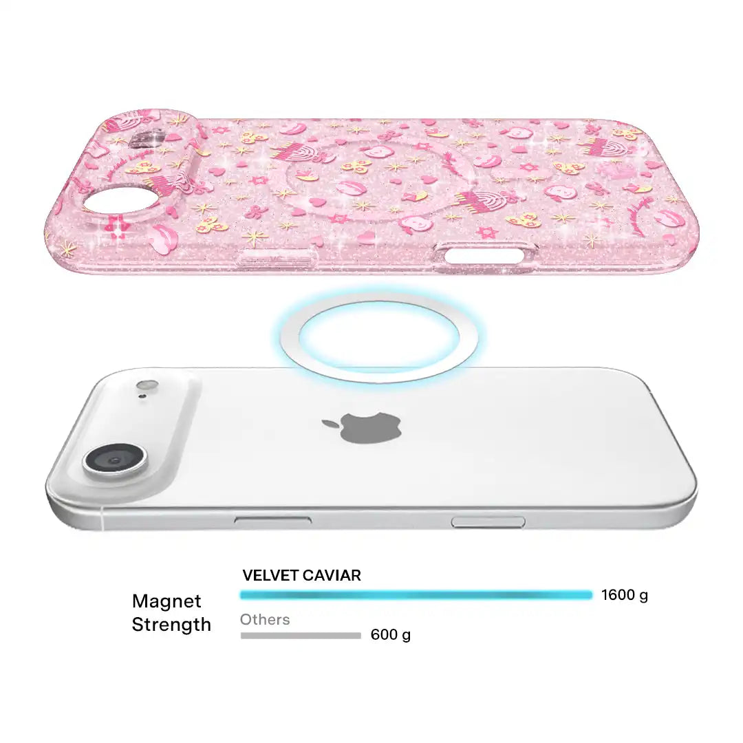 Pink Hanukkah Glitter iPhone Case