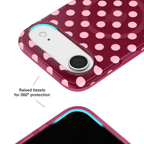 Raspberry Polka Dot iPhone Case