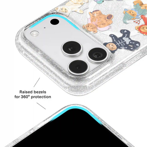 Teddy Scare Glitter iPhone Case