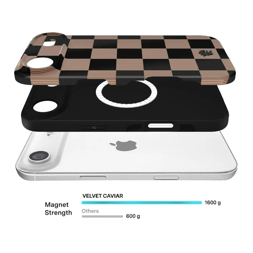 Mocha Vibe Checkered iPhone Case