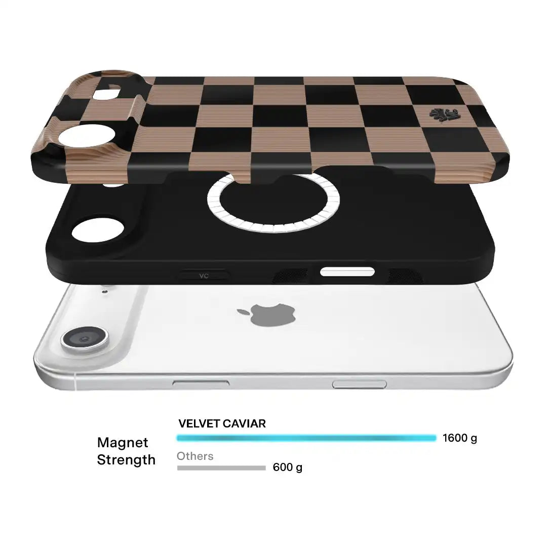 Mocha Vibe Checkered iPhone Case