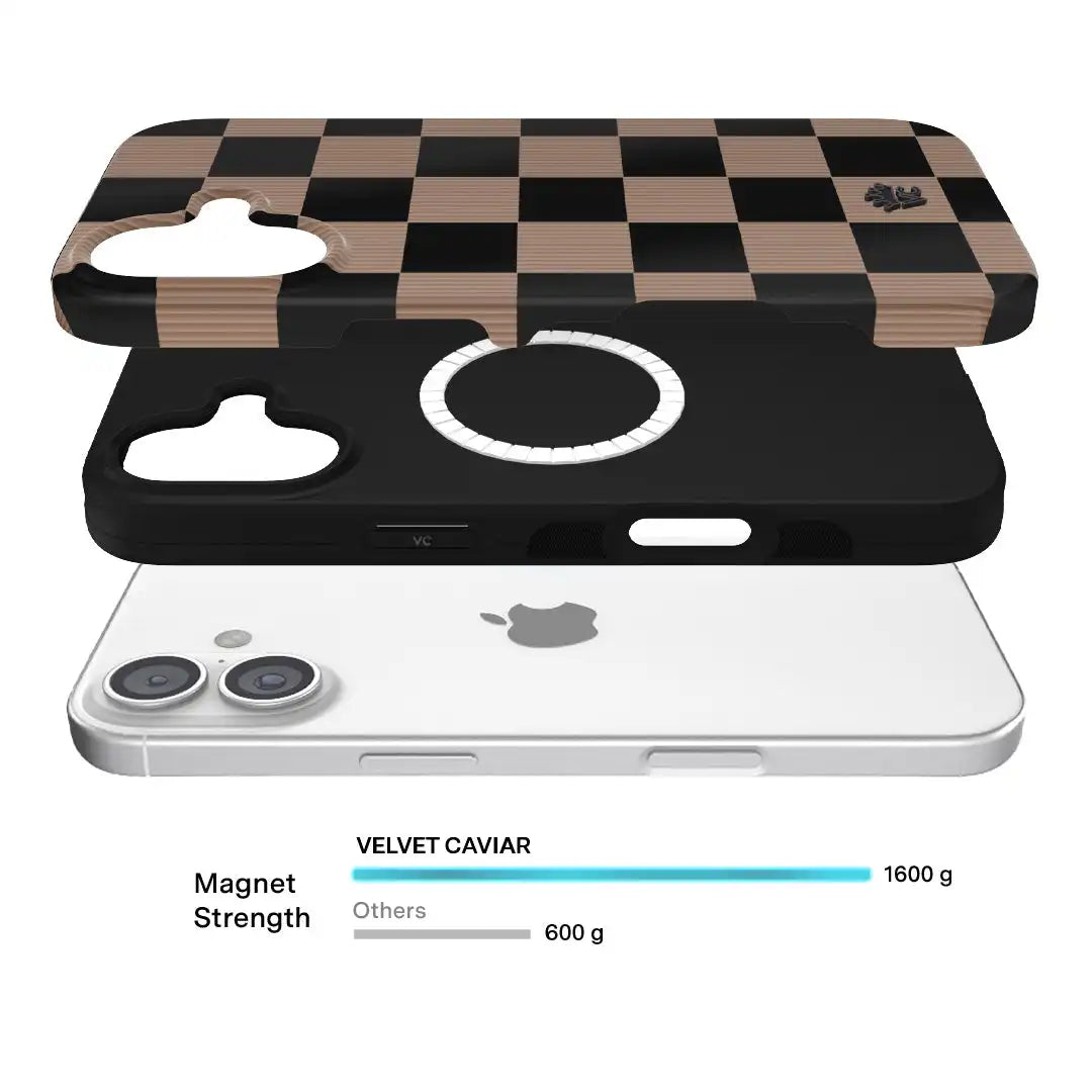 Mocha Vibe Checkered iPhone Case