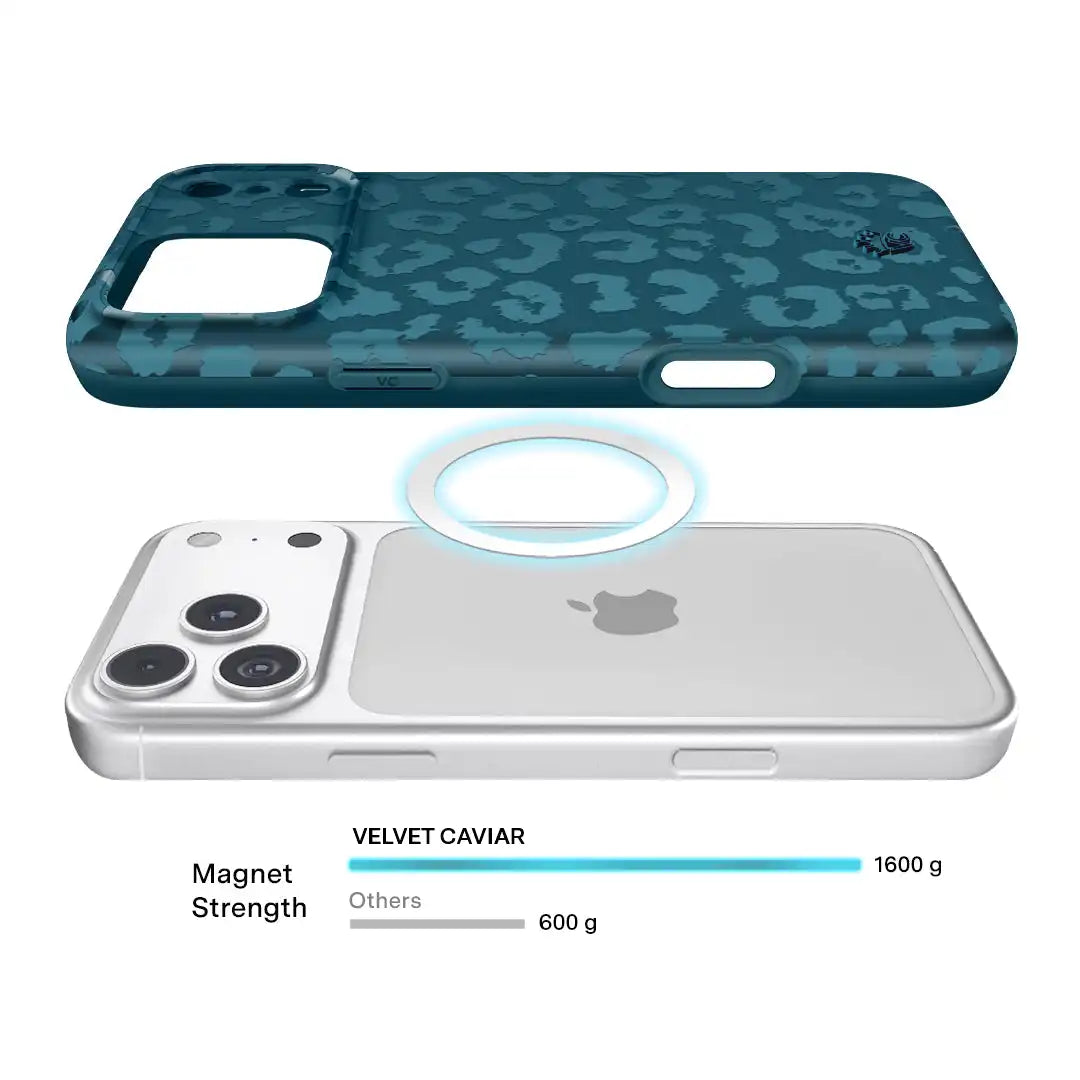 Metallic Navy Leopard iPhone Case