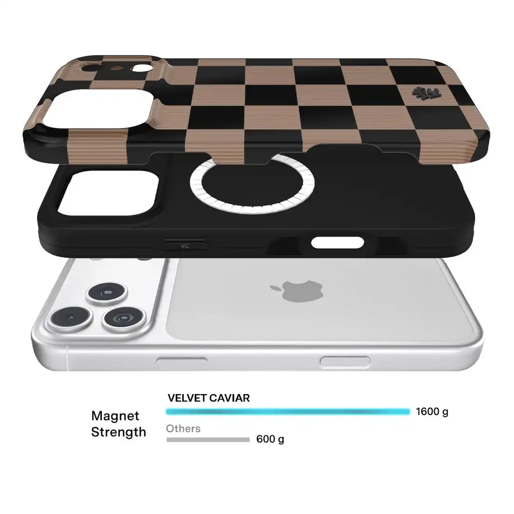 Mocha Vibe Checkered iPhone Case