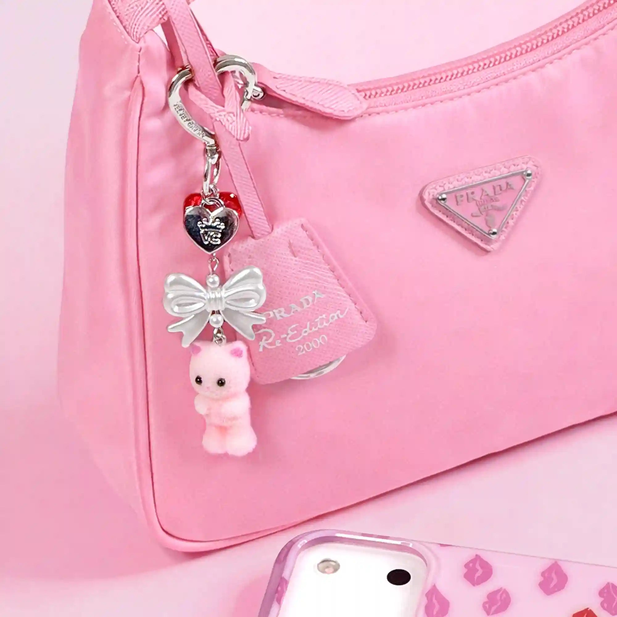 Pink Cat Bag Charm