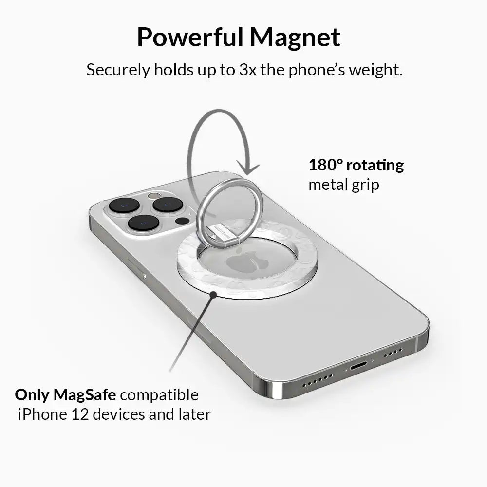 Clear Frosted Smiley MagSafe Grip Ring