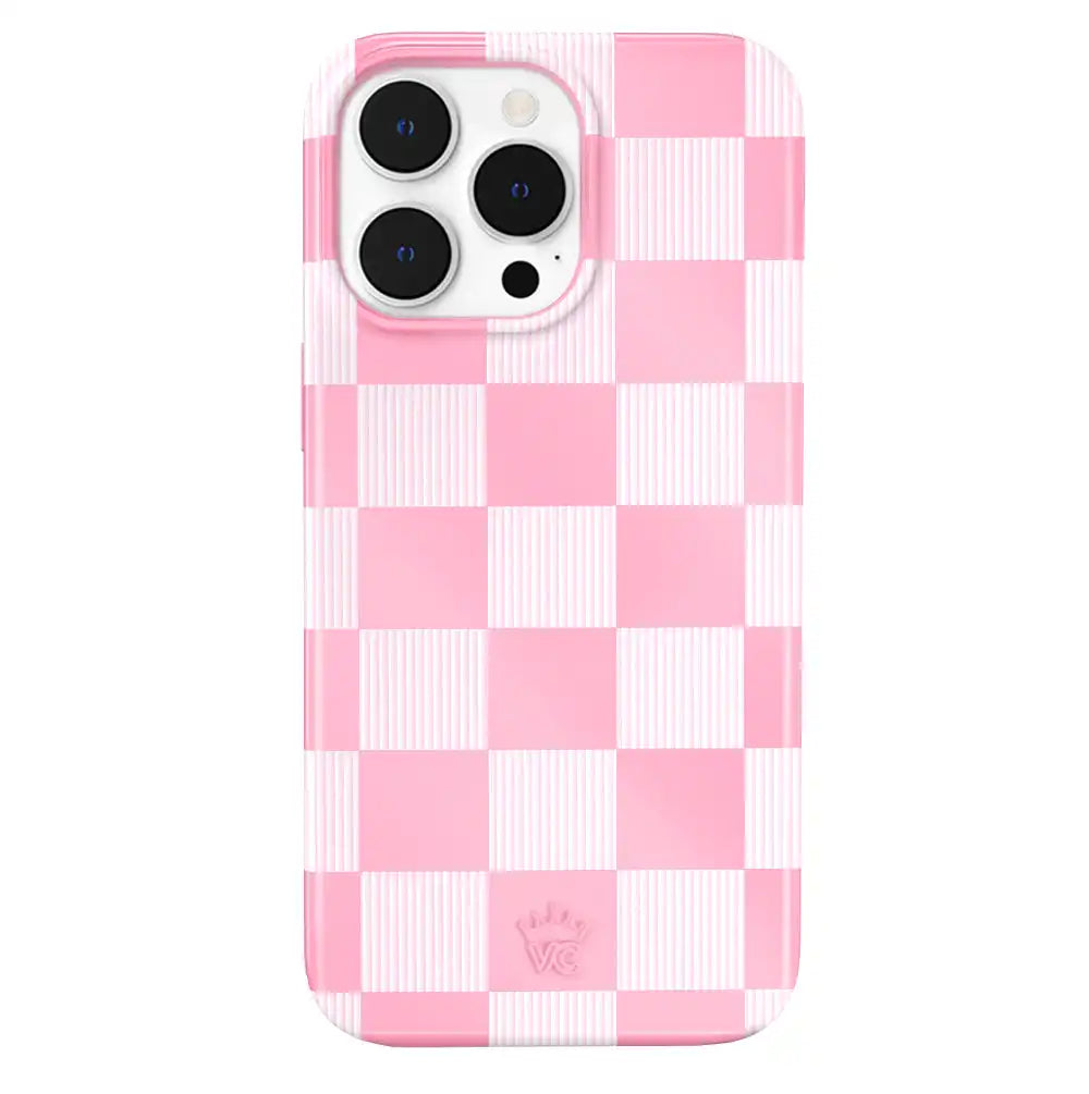 Pink Vibe Checkered iPhone Case