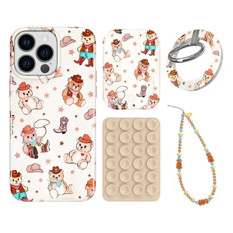 Cowboy Teddy iPhone Bundle Set - Grip