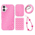 Hot Pink Leopard iPhone Bundle Set - Grip