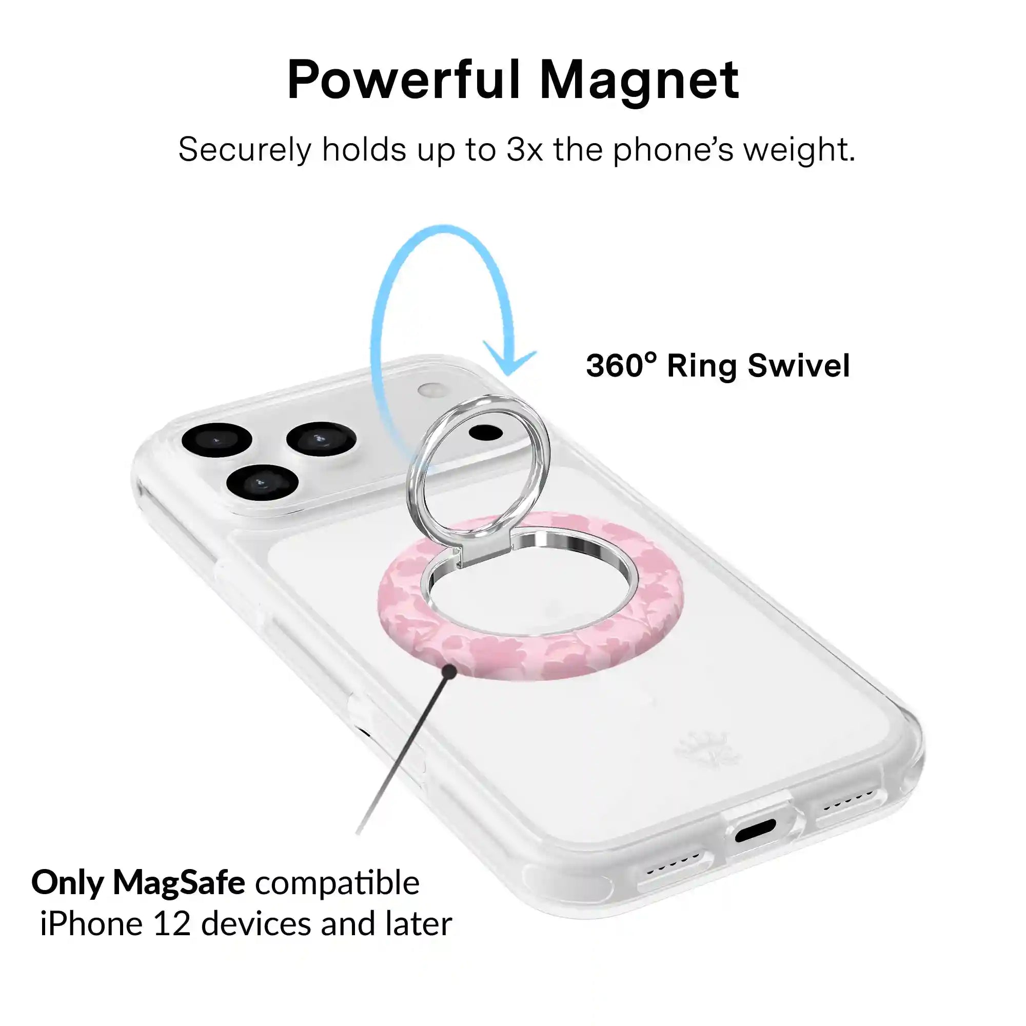Magical Mauve Floral MagSafe Grip Ring