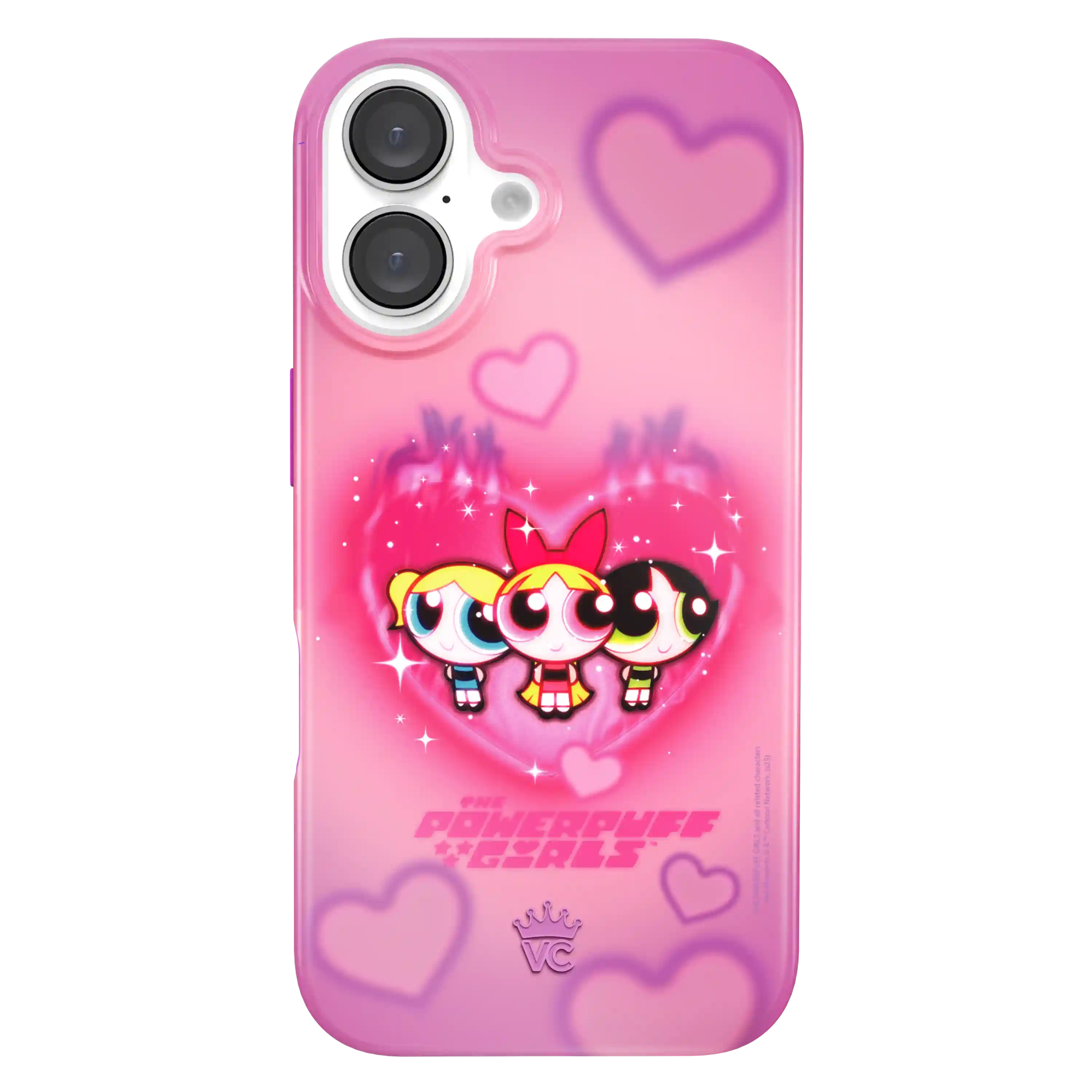 The Powerpuff Girls Airbrush Hearts iPhone Case
