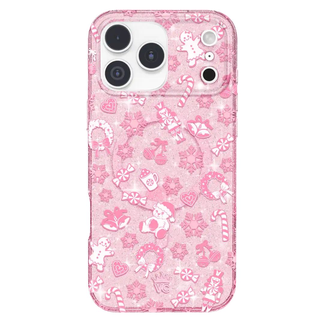 Pink Christmas Glitter iPhone Case