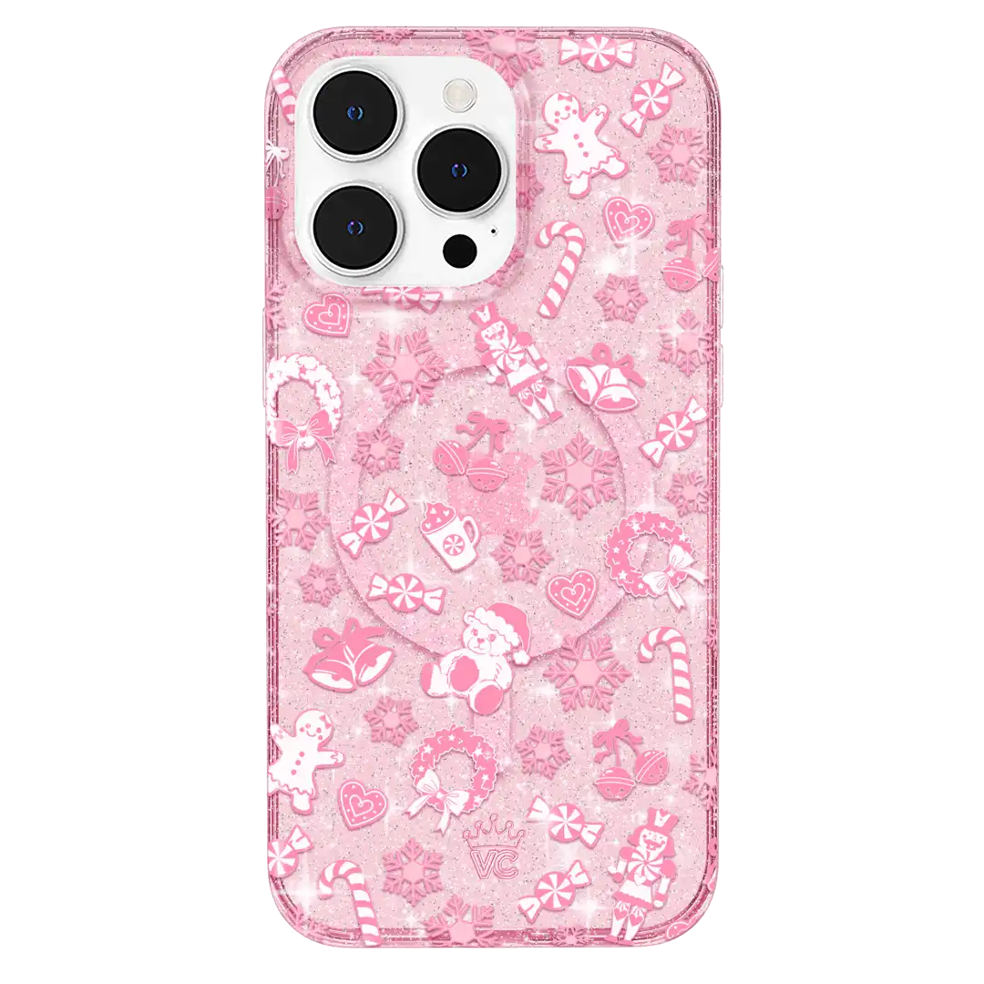 Pink Christmas Glitter iPhone Case