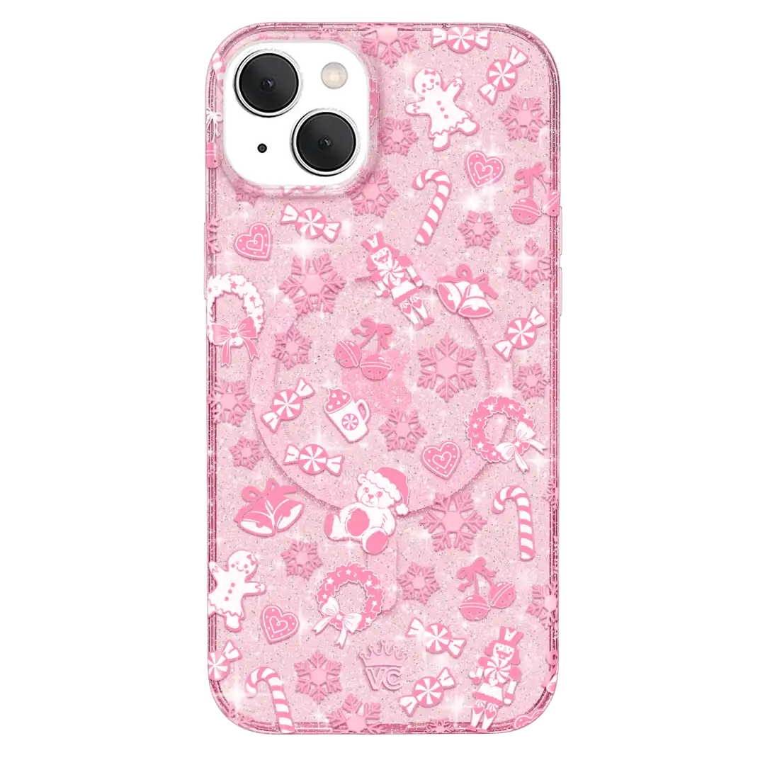 Pink Christmas Glitter iPhone Case