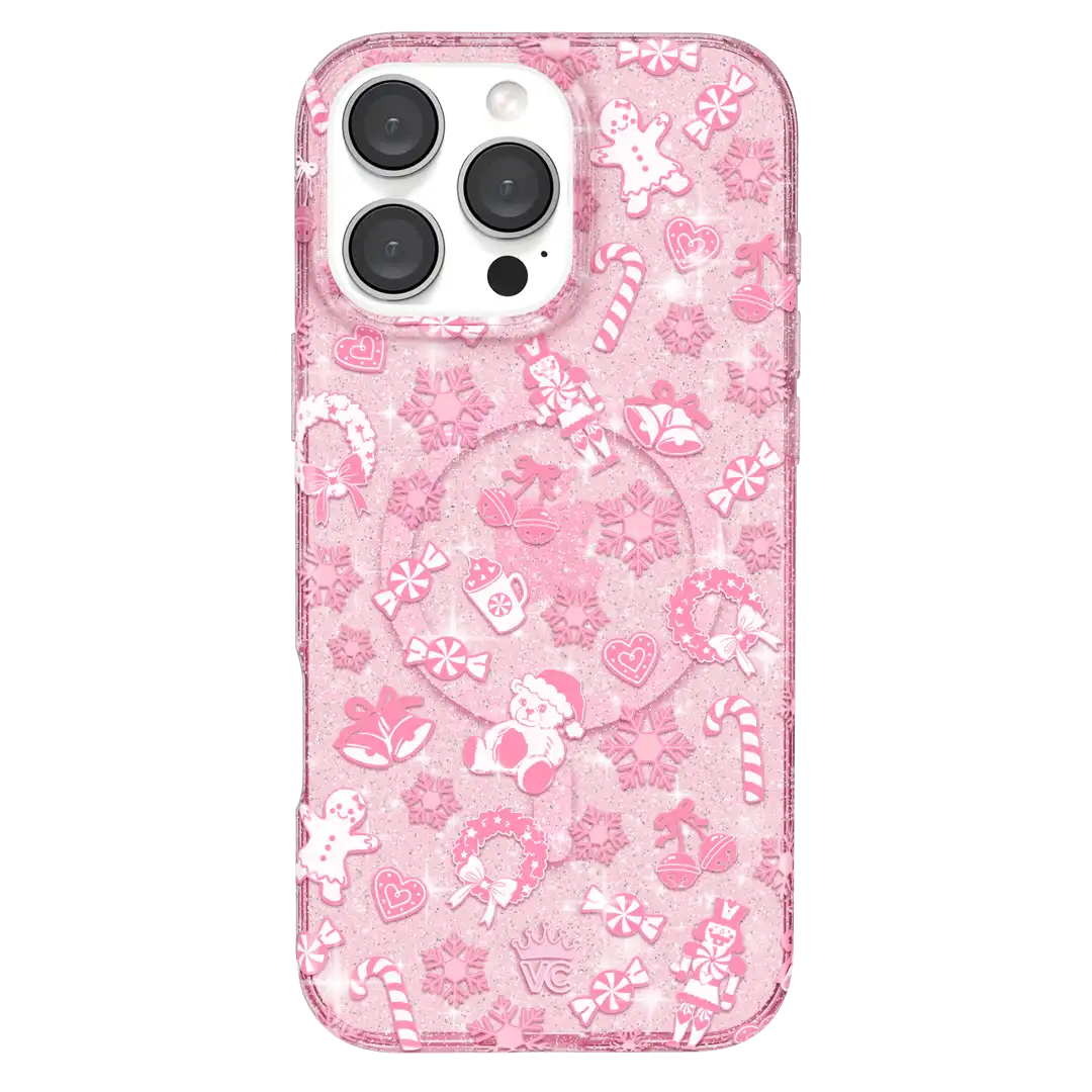 Pink Christmas Glitter iPhone Case