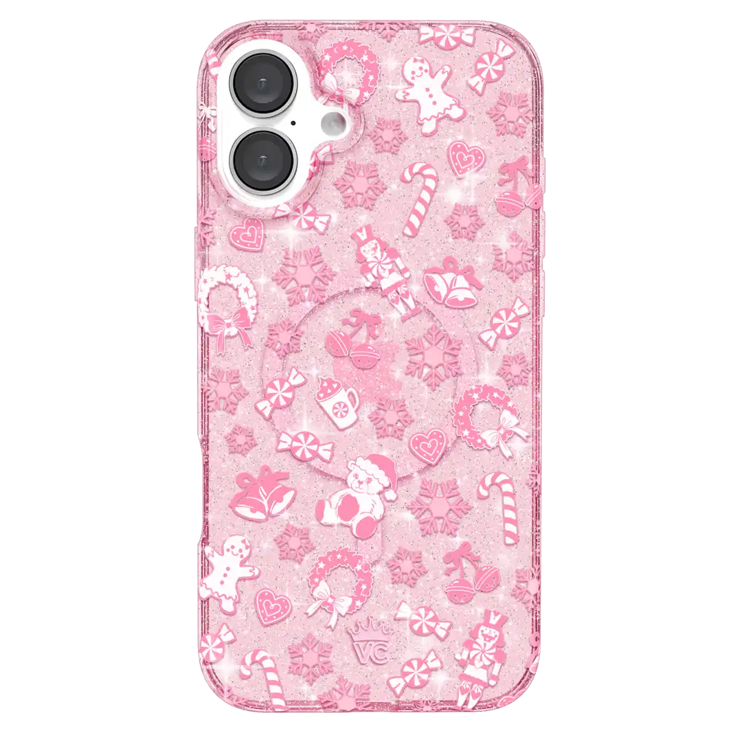Pink Christmas Glitter iPhone Case