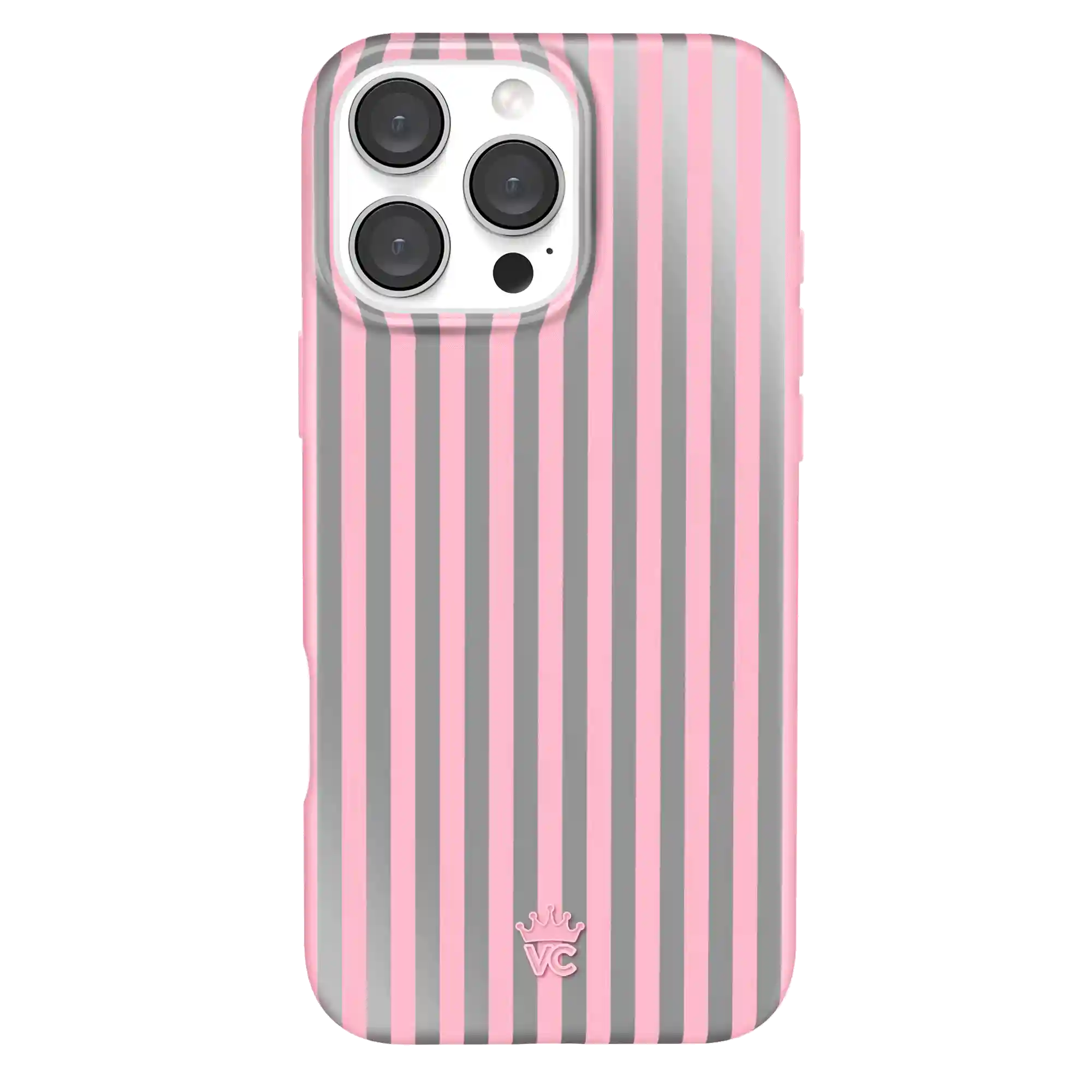 Pink Chrome Stripes iPhone Case