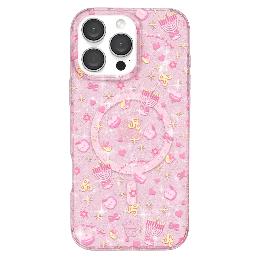 Pink Hanukkah Glitter iPhone Case