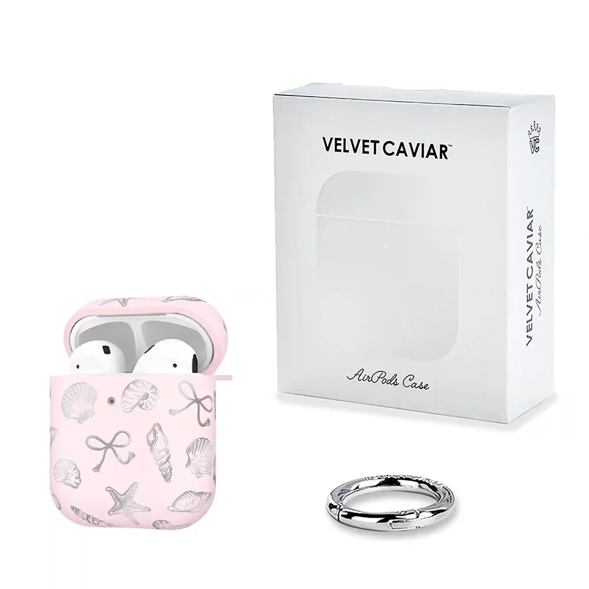 Pink Coastal Seashells AirPod Case