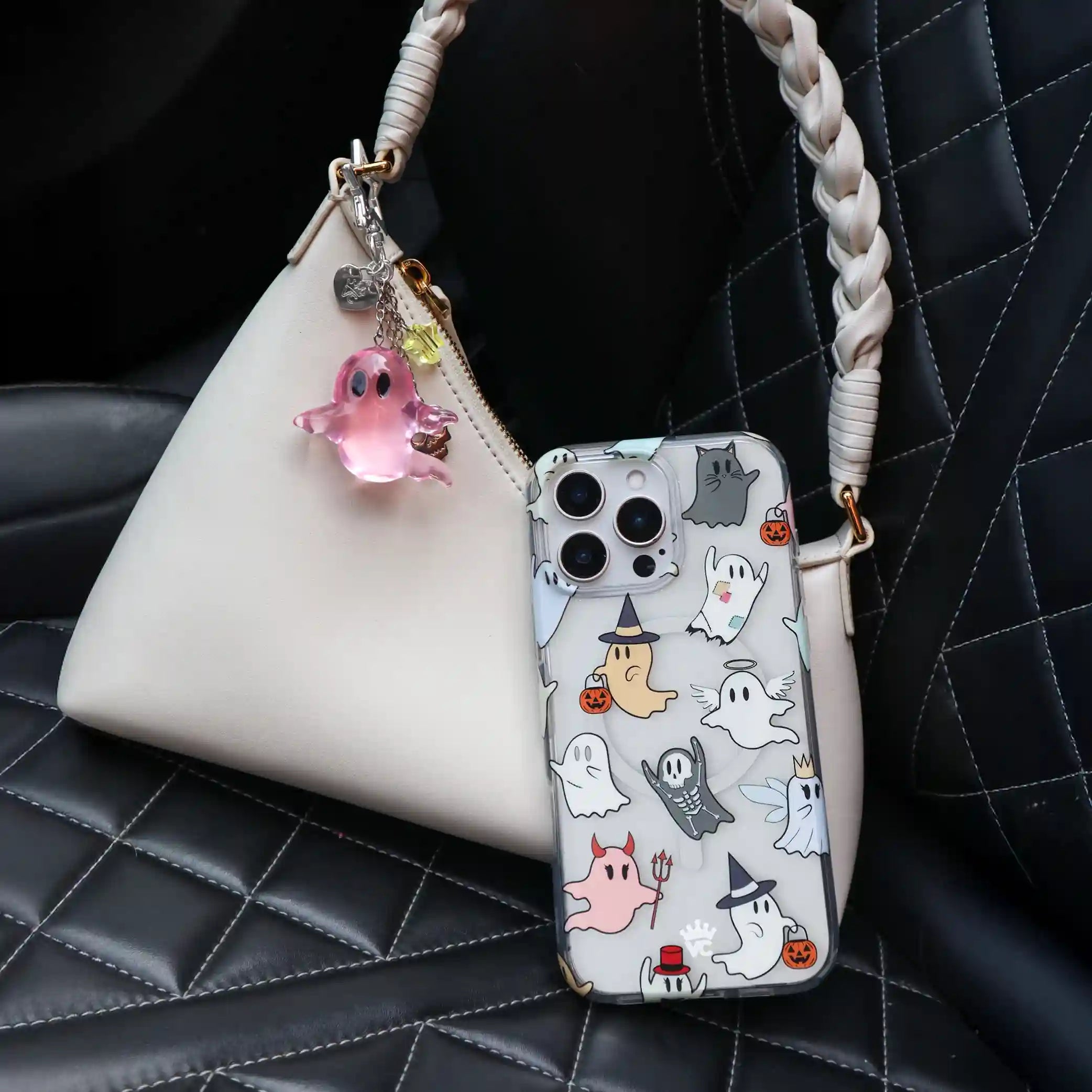Pink Ghosted Bag Charm